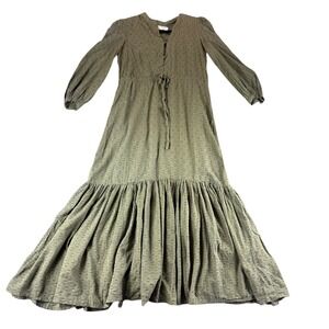 Emerson Fry India Collection Olive Green‎ Textured Midi Dress XS